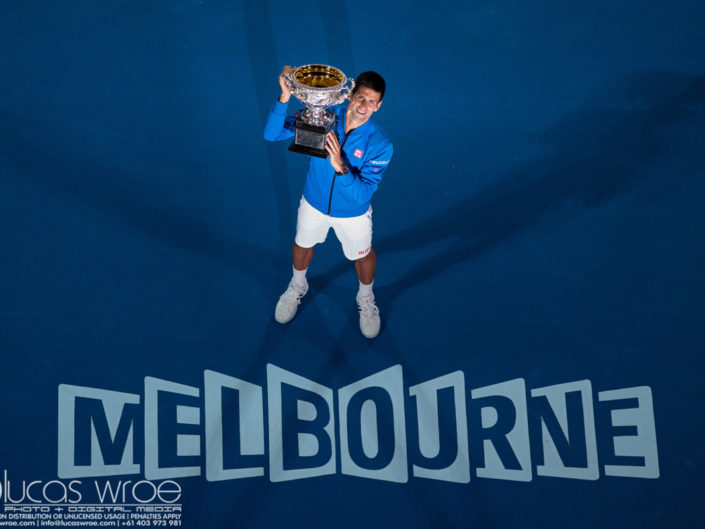 NOVAK DJOKOVIC (SRB), February 1, 2015 - TENNIS : Australian Open Championship. Melbourne Park, Melbourne, Victoria, Australia. Credit: Lucas Wroe